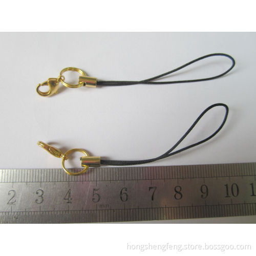 Manufacturer Supply Black Color Cellphone Keychain String, Moble Strap